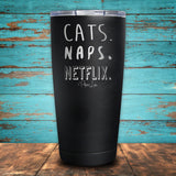 Cats. Naps. Netflix. Coated Drinkware