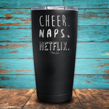Cheer Naps Netflix Coated Drinkware