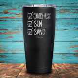 Checklist - Country Music, Sun, Sand Checklist Coated Drinkware