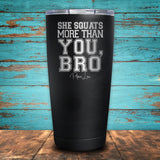 She Squats More Than You, Bro Coated Drinkware