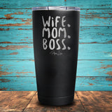 Wife Mom Boss Coated Drinkware
