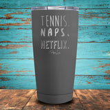 Tennis Naps Netlfix Coated Drinkware