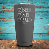 Beer, Sun, Sand Checklist Coated Drinkware