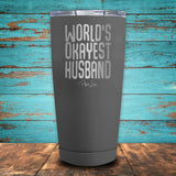 World's Okayest Husband Coated Drinkware