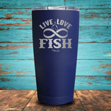 Live Love Fish Coated Drinkware