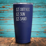 Checklist - Country Music, Sun, Sand Checklist Coated Drinkware
