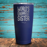 World's Okayest Sister Coated Drinkware
