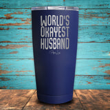 World's Okayest Husband Coated Drinkware