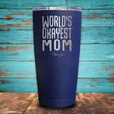 World's Okayest Mom Coated Drinkware