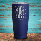 Wife Mom Boss Coated Drinkware