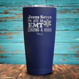 Jesus Saves EMT Coated Drinkware