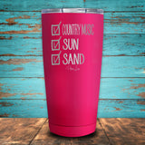 Checklist - Country Music, Sun, Sand Checklist Coated Drinkware