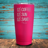 Checklist - Coffee, Sun, Sand Coated Drinkware