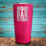 Husband Dad Veteran Coated Drinkware