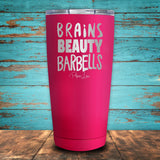 Brains, Beauty, Barbells Coated Drinkware