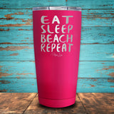 Eat Sleep Beach Repeat Coated Drinkware