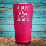 Jesus And Wine Coated Drinkware