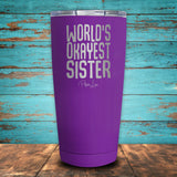 World's Okayest Sister Coated Drinkware