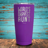 World's Okayest Aunt Coated Drinkware