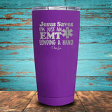 Jesus Saves EMT Coated Drinkware
