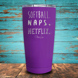 Softball Naps Netflix Coated Drinkware