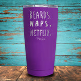 Beards, Naps, Netflix Coated Drinkware