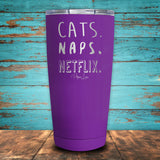Cats. Naps. Netflix. Coated Drinkware