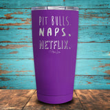 Pitbulls Naps Netflix Coated Drinkware