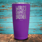 World's Okayest Brother Coated Drinkware