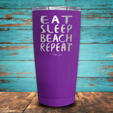 Eat Sleep Beach Repeat Coated Drinkware