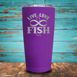 Live Love Fish Coated Drinkware