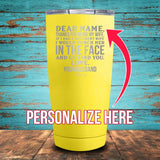 Dear Wife (CUSTOM) Coated Drinkware