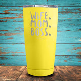 Wife Mom Boss Coated Drinkware