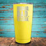 Husband Dad Veteran Coated Drinkware