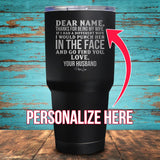 Dear Wife (CUSTOM) Coated Drinkware