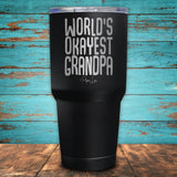 World's Okayest Grandpa Coated Drinkware