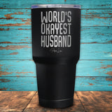 World's Okayest Husband Coated Drinkware
