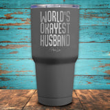 World's Okayest Husband Coated Drinkware
