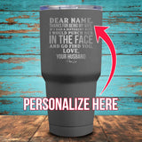 Dear Wife (CUSTOM) Coated Drinkware