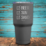 Beer, Sun, Sand Checklist Coated Drinkware