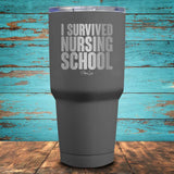 I Survived Nursing School Coated Drinkware
