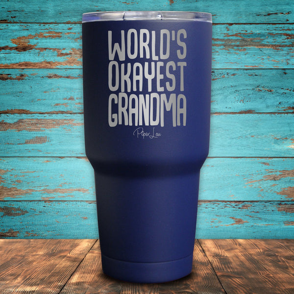 World's Okayest Grandma Coated Drinkware