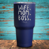 Wife Mom Boss Coated Drinkware