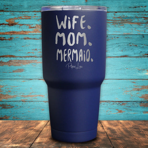 Wife Mom Mermaid Coated Drinkware
