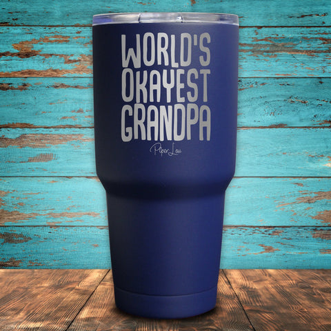 World's Okayest Grandpa Coated Drinkware