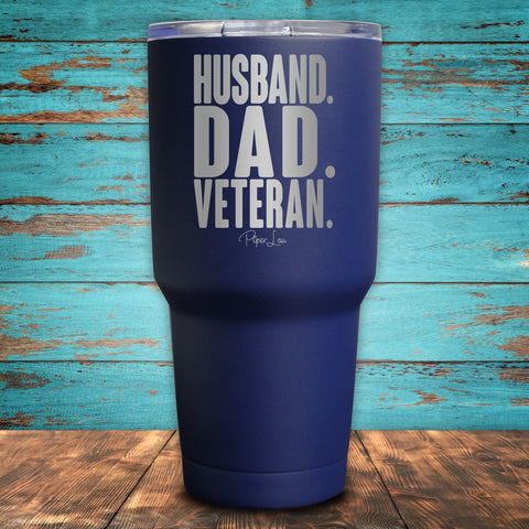 Husband Dad Veteran Coated Drinkware