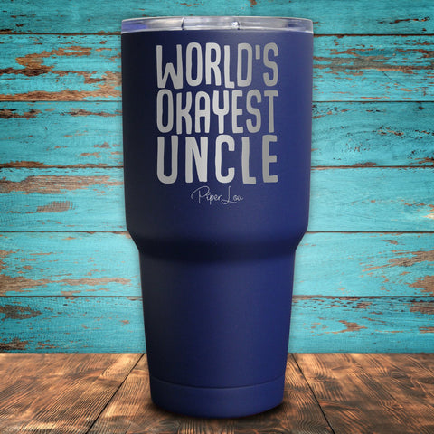 World's Okayest Uncle Coated Drinkware