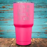 I Run On Caffeine, Reading, & Cuss Words Coated Drinkware