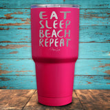 Eat Sleep Beach Repeat Coated Drinkware