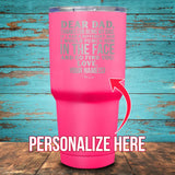 Dear Dad (CUSTOM) Coated Drinkware